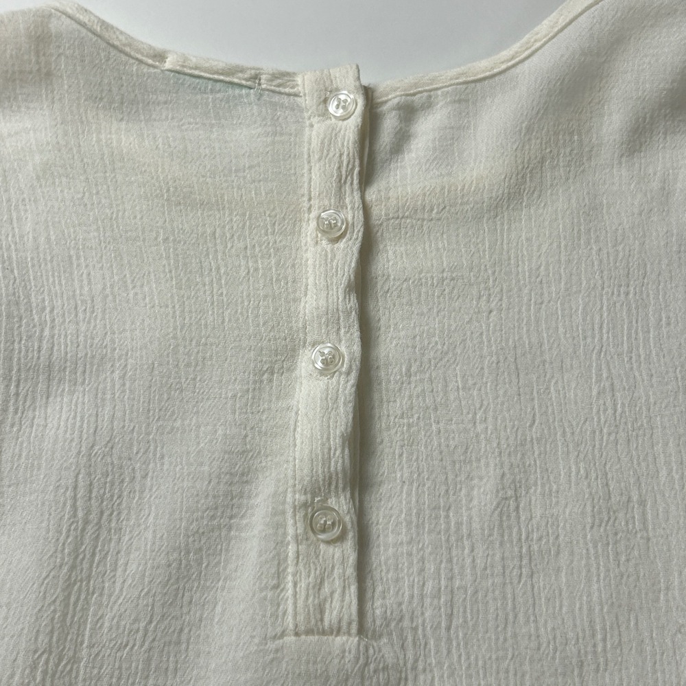 Kimchi Blue UO Cream Sheer Babydoll Boho Blouse Long Sleeve Top S - Picture 13 of 13
